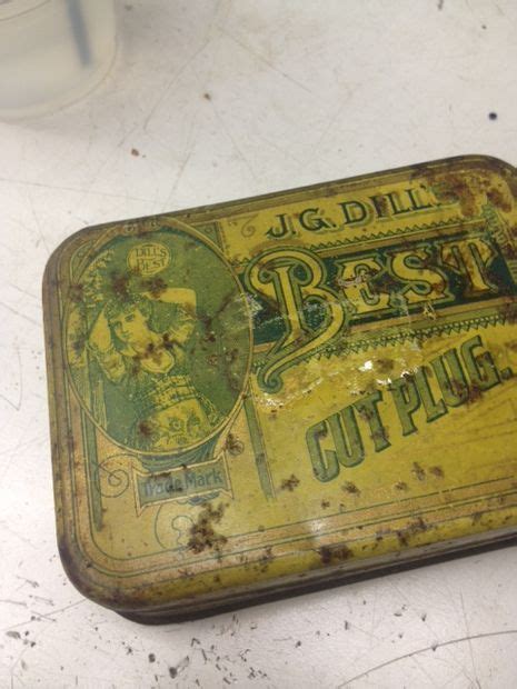 cleaninf vintage metal milk box|restoring antique metal trays.